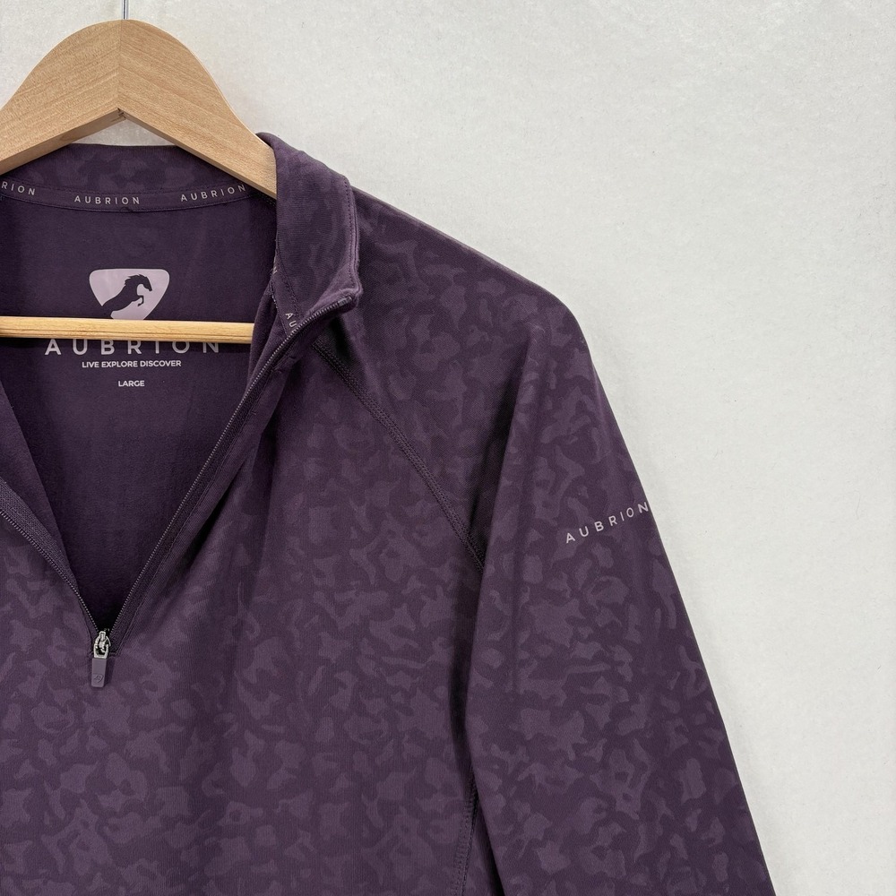 Aubrion Revive Winter Base Layer Womens Large Purple 1/4 Zip Riding Equestrian - Picture 2 of 13